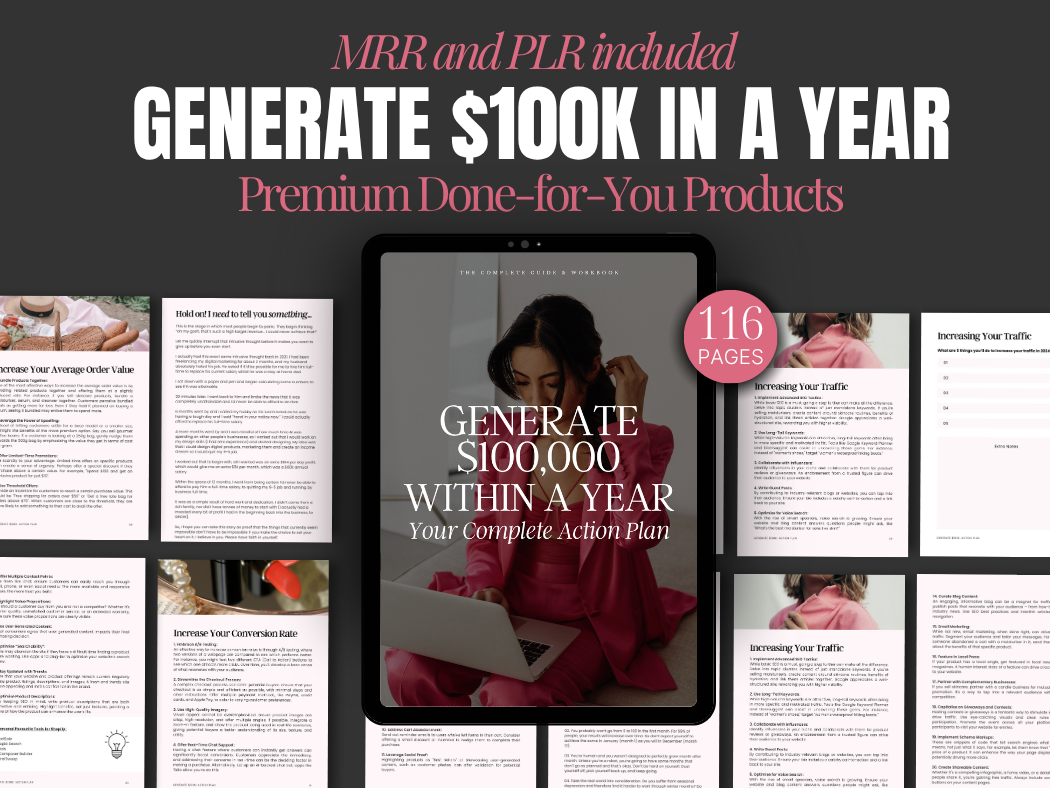 Generate $100k THIS YEAR: Action Plan