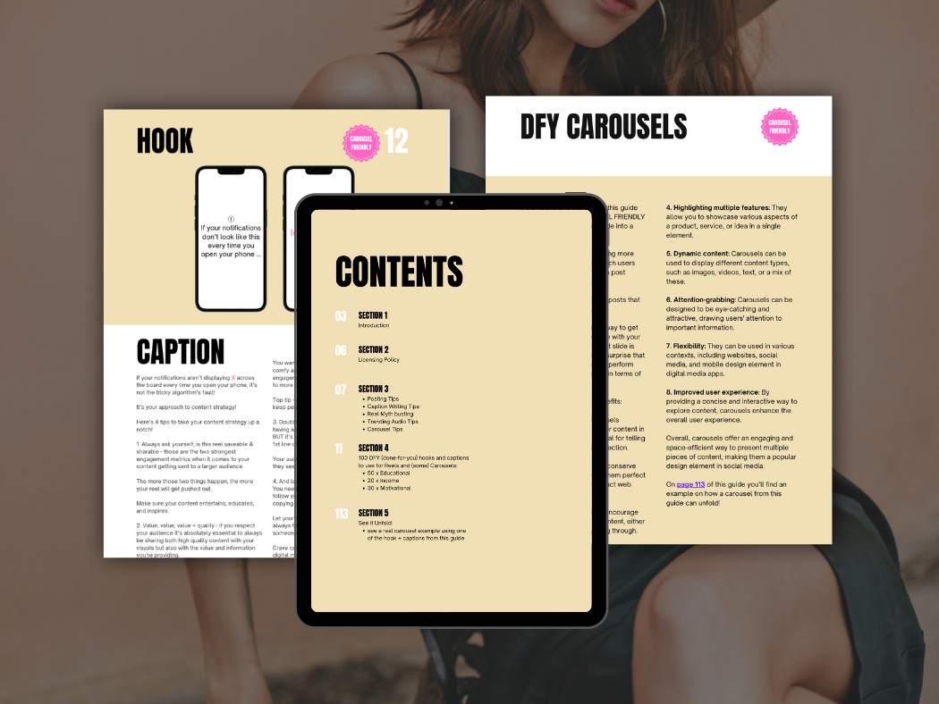 100 DFY Reels + Carousels for Instagram Growth (with MRR Rights)