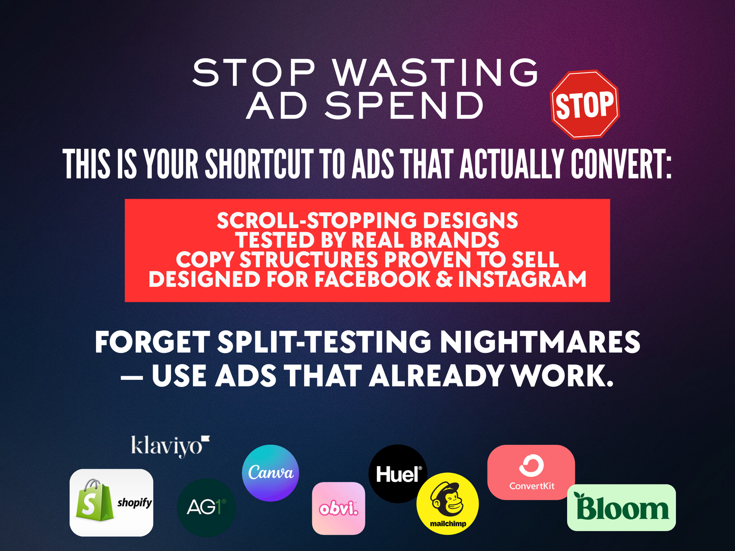 2500+ High Converting Ad Creatives; Easy Customizable in Canva Facebook & Instagram Marketing