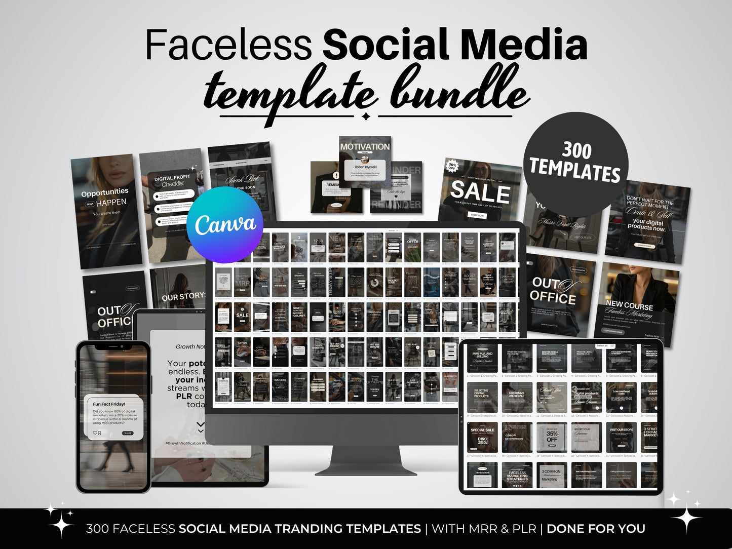 Faceless Social Media Templates Bundle