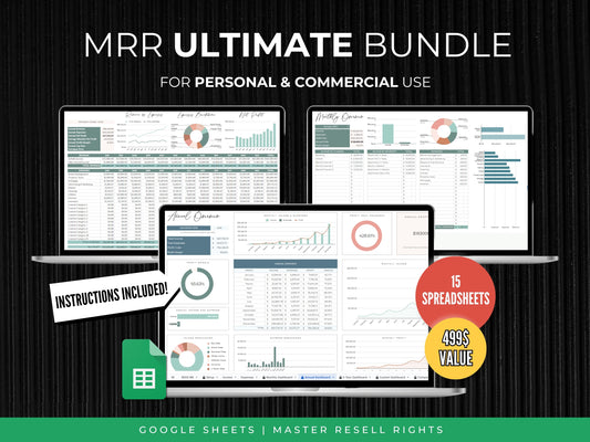 MRR Ultimate 15 Google Sheets Bundle (72 Tabs)