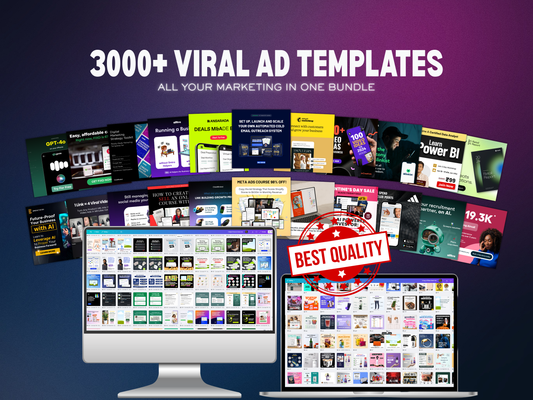 2500+ High Converting Ad Creatives; Easy Customizable in Canva Facebook & Instagram Marketing