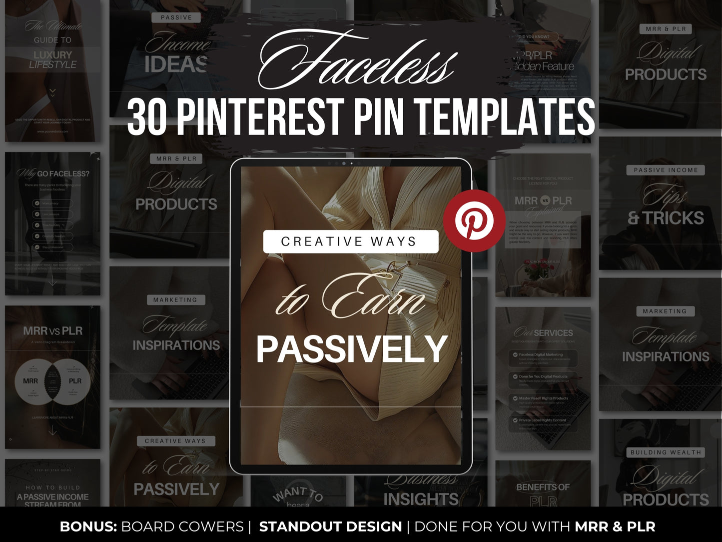 30 Faceless Pinterest Pins Templates - Boost Engagement & Sales