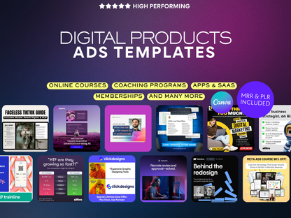 2500+ High Converting Ad Creatives; Easy Customizable in Canva Facebook & Instagram Marketing