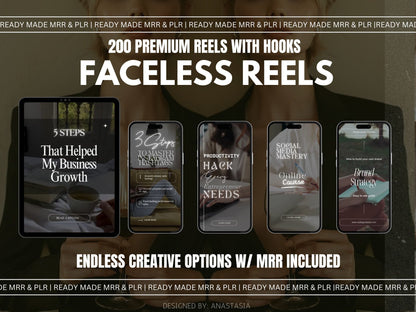 200+ Faceless Marketing Reels With DFY Hooks