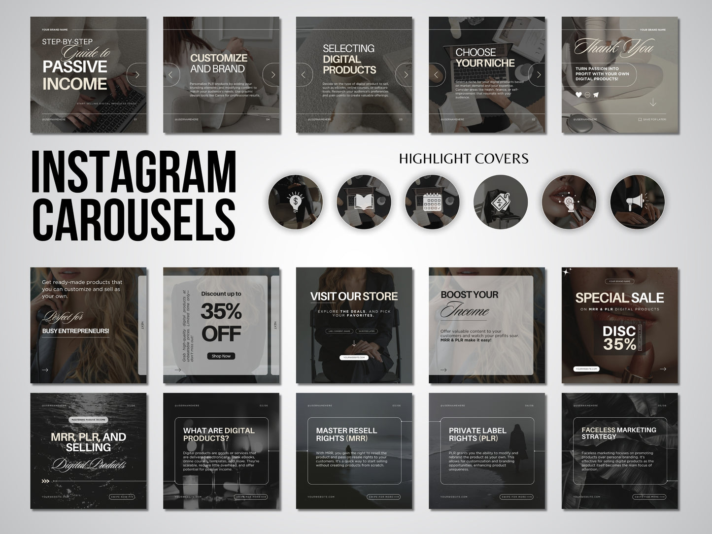 Faceless Social Media Templates Bundle