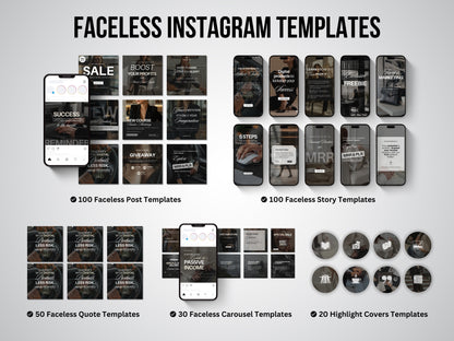 Faceless Social Media Templates Bundle